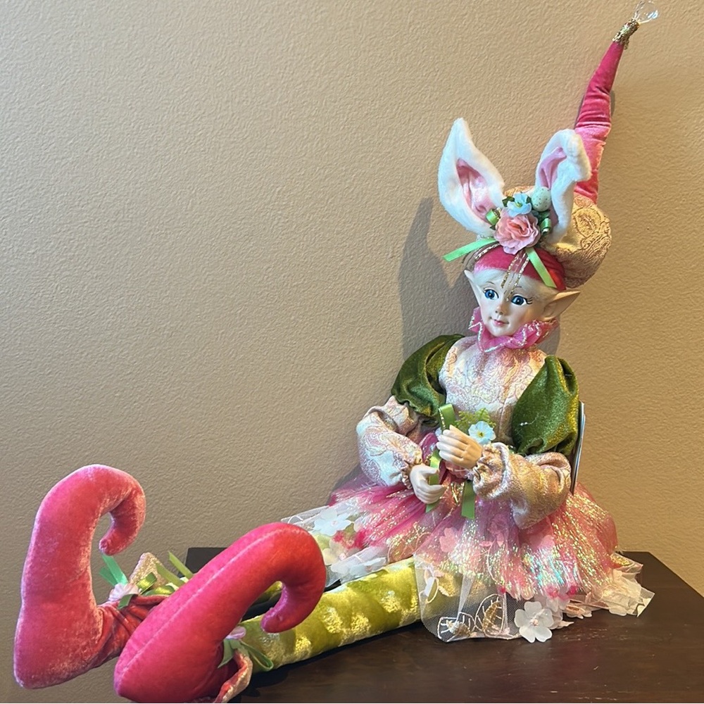 Cynthia Rowley Easter Girl Elf /Doll - 28” Sitting NWT Home Decor Eager Egg